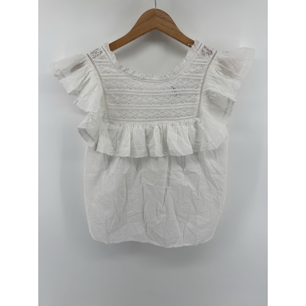 NWT Unsubscribed Pretty Crop Top Sz 8 Flutter Sleeve Dainty Boho Prairie $148